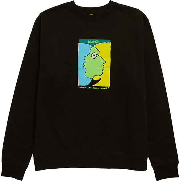 Krooked Freak Shows Crew Sweatshirt - SMALL Black