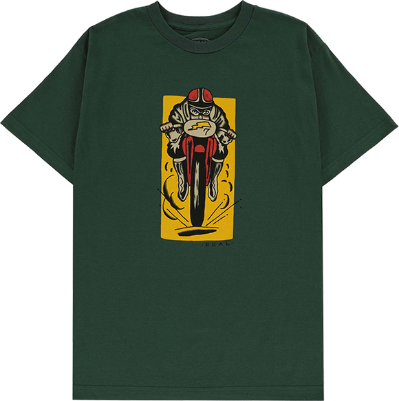 Real Moto T-Shirt - Size: SMALL Forest Green