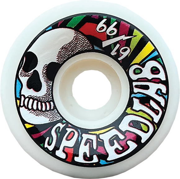 Speedlab Artist Series Jay Kelly 61mm 99a White Longboard Wheels (Set of 4)