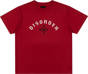 Disorder Arch Logo T-Shirt - Size: MEDIUM Disorder Red