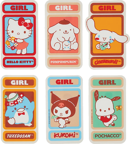 Girl 6/Pack Hello Kitty Team Kitty Stickers