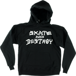 Thrasher Sk8 & Destroy Hooded Sweatshirt - X-LARGE Black