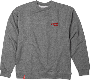 Ace Hutch Crew Sweatshirt - SMALL Gunmetal/Red