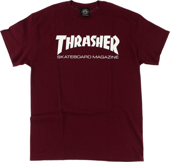 Thrasher Skate Mag T-Shirt - Size: SMALL Maroon/White