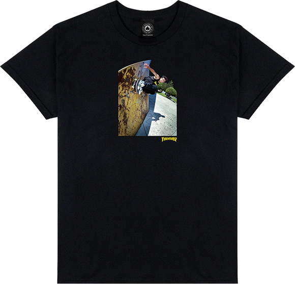 Thrasher Mic-E Wallride T-Shirt - Size: LARGE Black