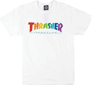 Thrasher Rainbow Mag T-Shirt - Size: MEDIUM White