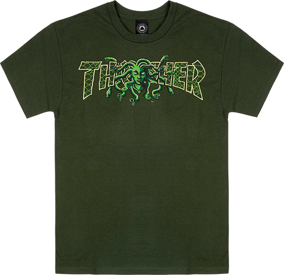 Thrasher Medusa T-Shirt - Size: MEDIUM Forest Green