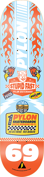 Pylon Stupid Fast Skateboard Deck -8.5 DECK ONLY