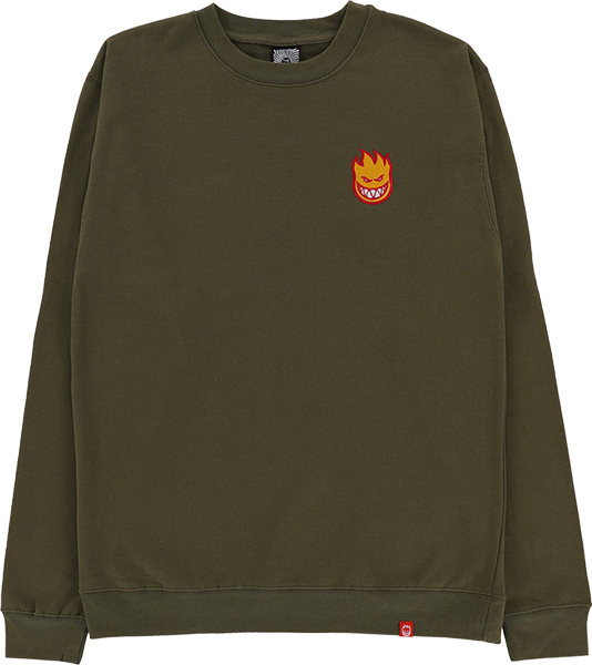 Spitfire Lil Bighead Fill Crew Sweatshirt - X-LARGE Army/Red/Gold/White